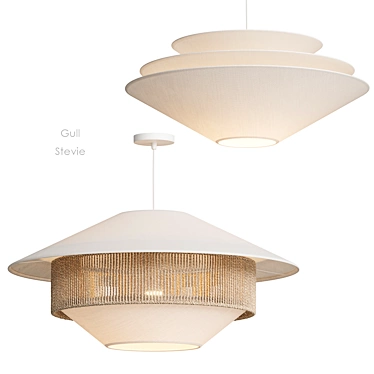 Woven Mixed Pendant Light Elm 3D model image 1 