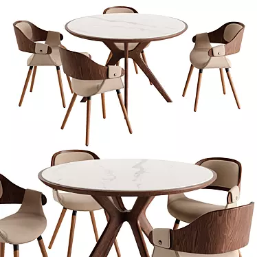Tango Marble Dining Set Jody 3D model image 1 