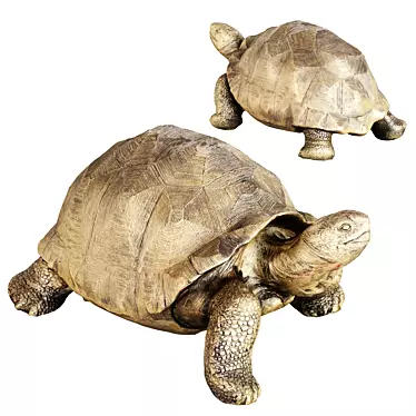 Golden Turtle Figurine Medium 3D model image 1 