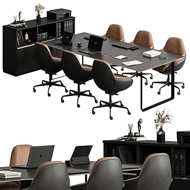 Office Meeting Table Furniture 3D model image 1 