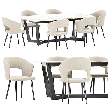 Elegant Modern Dining Set 3D model image 1 
