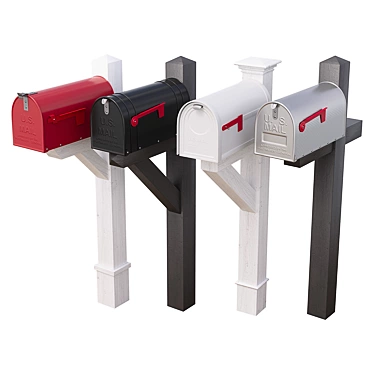 Postmaster Approved Mailbox Set 3D model image 1 