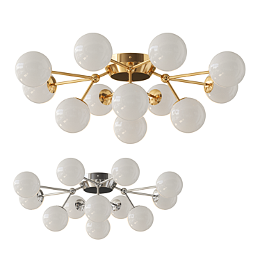 Elegant Glass Globe Ceiling Chandelier 3D model image 1 