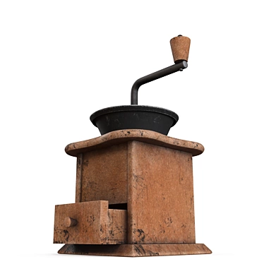 Antique Hand Crank Coffee Grinder 3D model image 1 