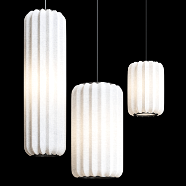 Japanese Textile Pendant Lamp Series 3D model image 1 