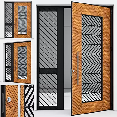 Sleek Aluminium Door 195 3D model image 1 