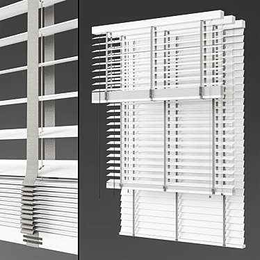 Wooden Blinds Set 05 Showcase 3D model image 1 