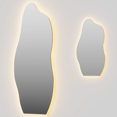 Modern Asymmetrical Ginevra Accent Mirror 3D model image 1 