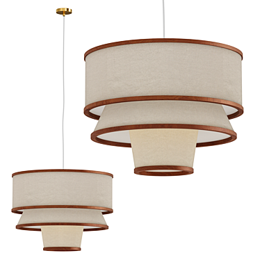 MODERN BRUNA WALNUT PENDANT LIGHT 3D model image 1 