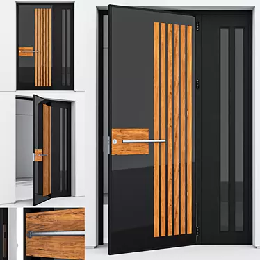 Sleek Aluminium Door 205 3D model image 1 