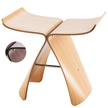 Butterfly Stool 3D Model Vitra 3D model image 1 