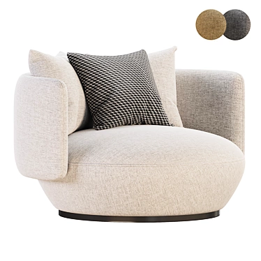 BAIXA Swivel Fabric Armchair 3D model image 1 