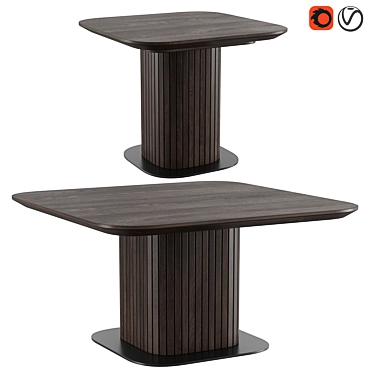 Modern Oak Coffee Tables Set 3D model image 1 