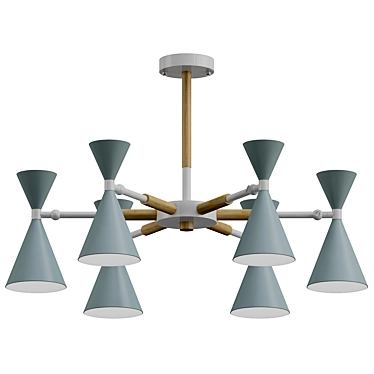 Nordic Horn Chandelier 6-Light 3D model image 1 