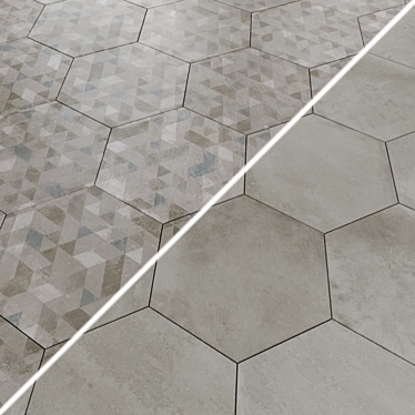 Hexagon Urban Ceramic Tiles 3D model image 1 