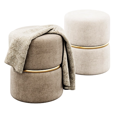 Duhome Grand Rapids Round Ottoman 3D model image 1 