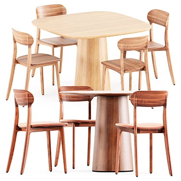 Trendy and Compact Dining Set 3D model image 1 