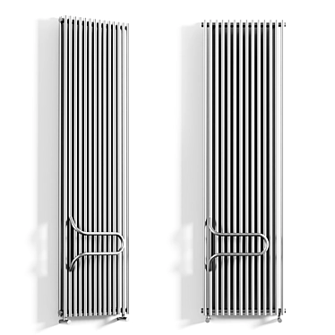 Elegant Vertical Hot Water Radiator 3D model image 1 