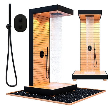Outdoor Shower Sauna Experience 3D model image 1 