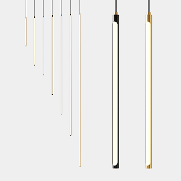 Cylindrical LED Pendant Light 3D model image 1 
