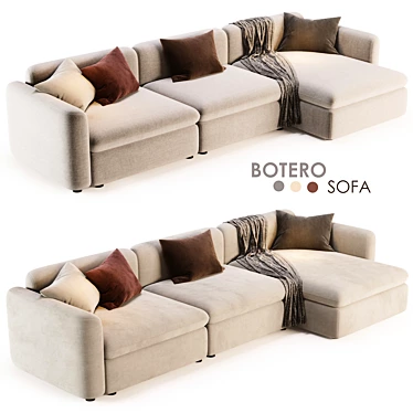  Elegant BOTERO Sofa with Chaise 3D model image 1 