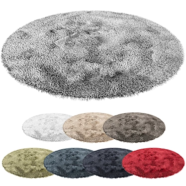 Round fluffy rug