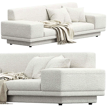 Cozy Ivory Boucle Sofa 3D model image 1 