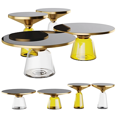 Vaso Glass Coffee Table Set 3D model image 1 