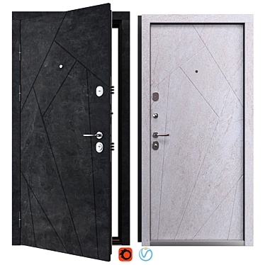 Flash Metal Entry Door Kit 3D model image 1 