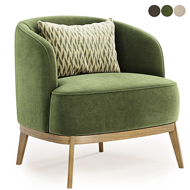 Elegant Megan Armchair in 3 Fab Colors 3D model image 1 