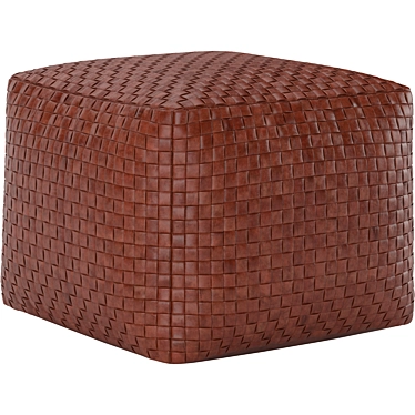 Elegant Woven Leather Pouf 3D model image 1 