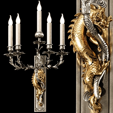 Dragon Wall Light Fixture - 5 3D model image 1 