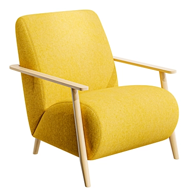 Elegant Mustard Accent Chair 3D model image 1 