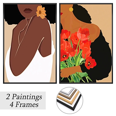 Artwork Set with Multiple Frames 3D model image 1 