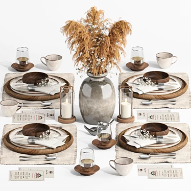 Modern Tableware Set14 3D Model 3D model image 1 