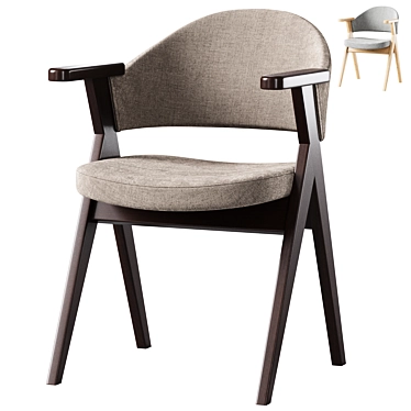 Modern Lester Chair in Oak 3D model image 1 