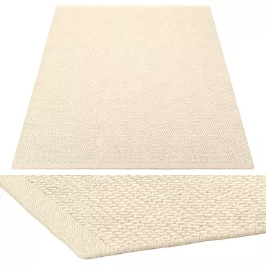 Rocco White Wool Rug: Modern Design 3D model image 1 