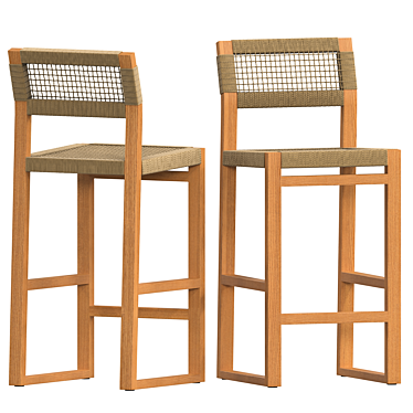 Elegant Noosa Counter Stool 3D model image 1 