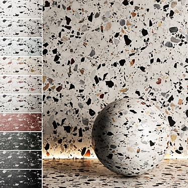 Seamless Terrazzo Marble Textures 3D model image 1 