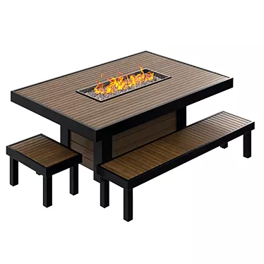 Outdoor gas fireplace