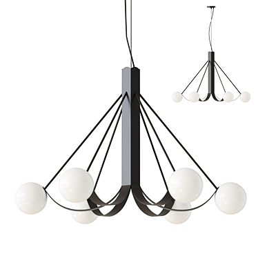 Geometric Glass Shade Chandelier, Lampatron LUDEN 3D model image 1 