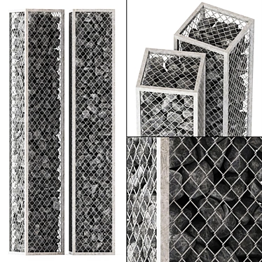 Textured Gabion Decor Model 3D model image 1 