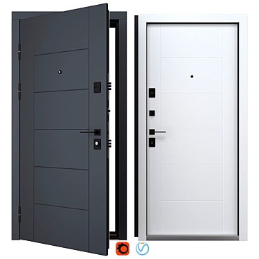 Parallel Berez Metal Entry Door 3D model image 1 