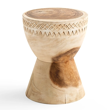 Natural Uniqwa Abuja Stool 3D model image 1 