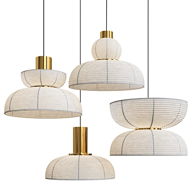 Japanese Wabi Sabi Pendant Lights 3D model image 1 