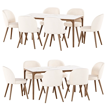 Modern Dining Set Collection 3D model image 1 