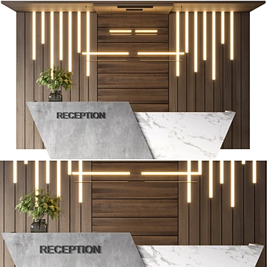 Modern Reception Desk Design Kit 3D model image 1 