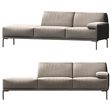 Mario Ruiz Contract Sofa: Daily Comfort 3D model image 1 