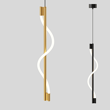Curved LED Pendant Lamp "Maurice 3D model image 1 