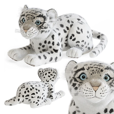 Snow Leopard Plush Toy 3D model image 1 